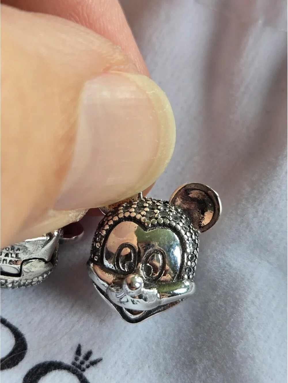 Minnie and mickey pandora charm clip bundle cubic zirconia